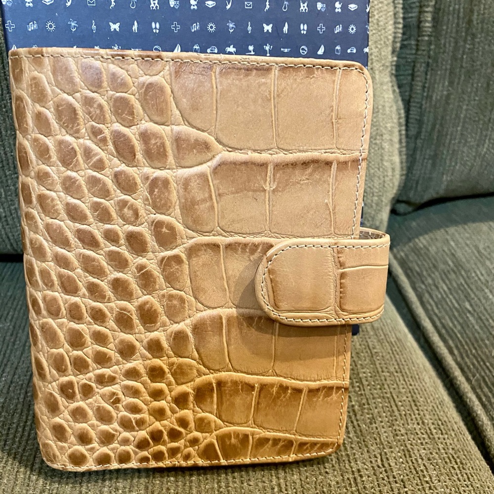 Filofax Pocket Fawn Croc Leather Agenda